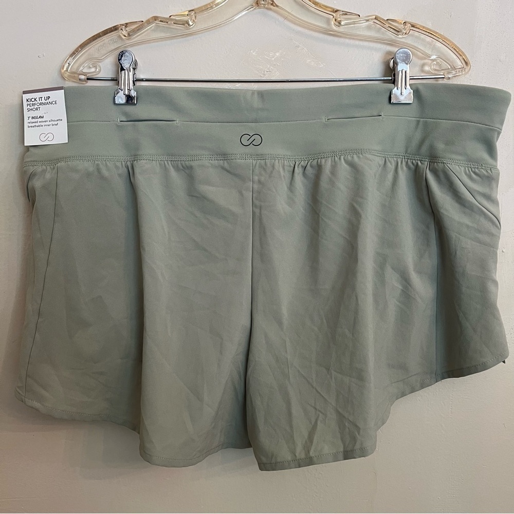 Calia Kick it Up Performance Athletic Shorts Sage Green NWT Size XL - Picture 2 of 10